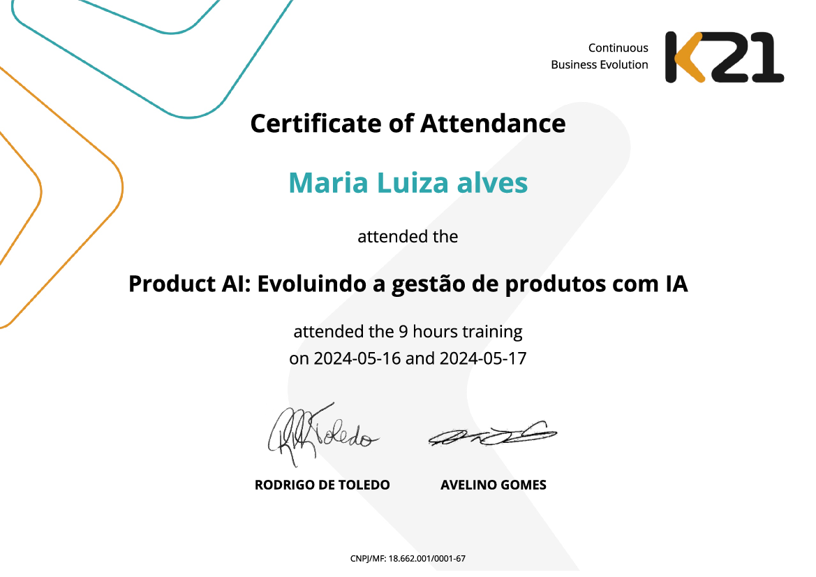 Certificado K21